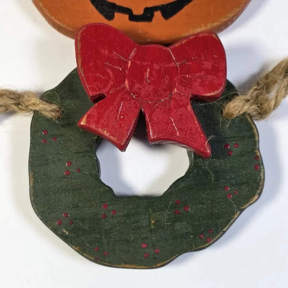 Primitive Holiday Decor Hanging Signs Lot Seasonal Wood Folk Art Rustic Country